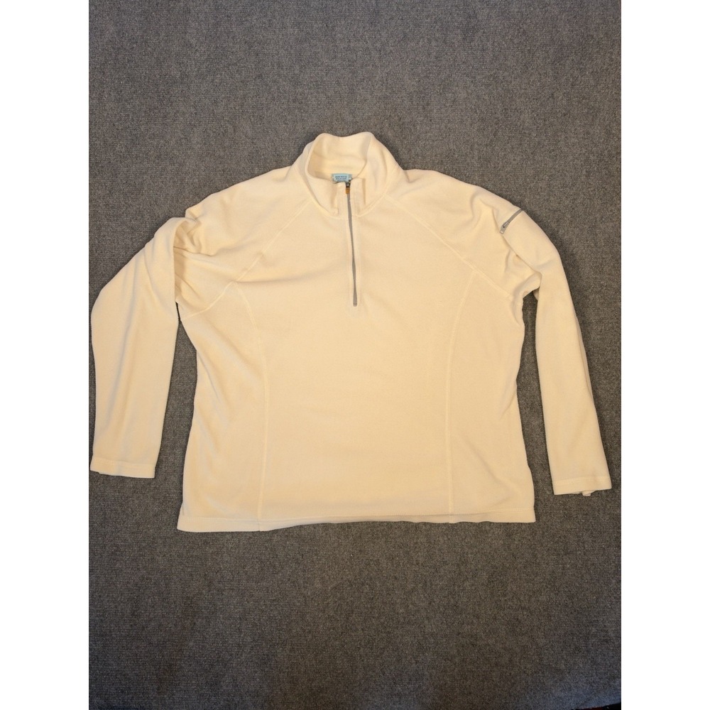 L.L. Bean Fleece Quarter Zip Pullover Sweater Women's Size XL Polyester Preppy